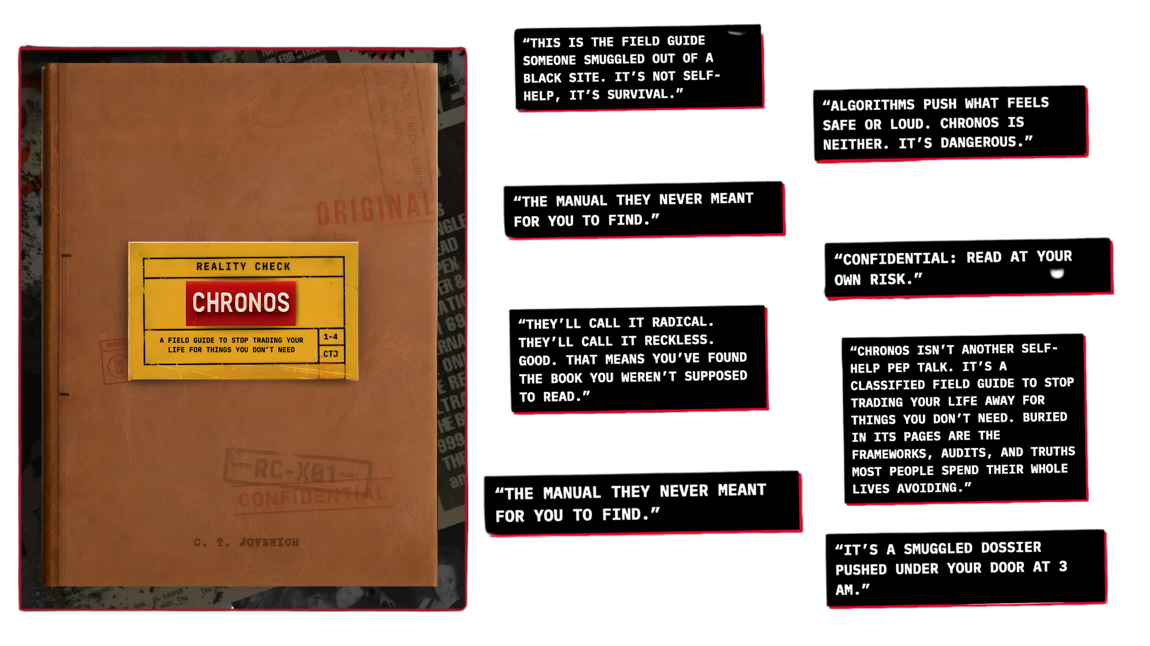 Reality Check: Chronos — promo layout with quotes